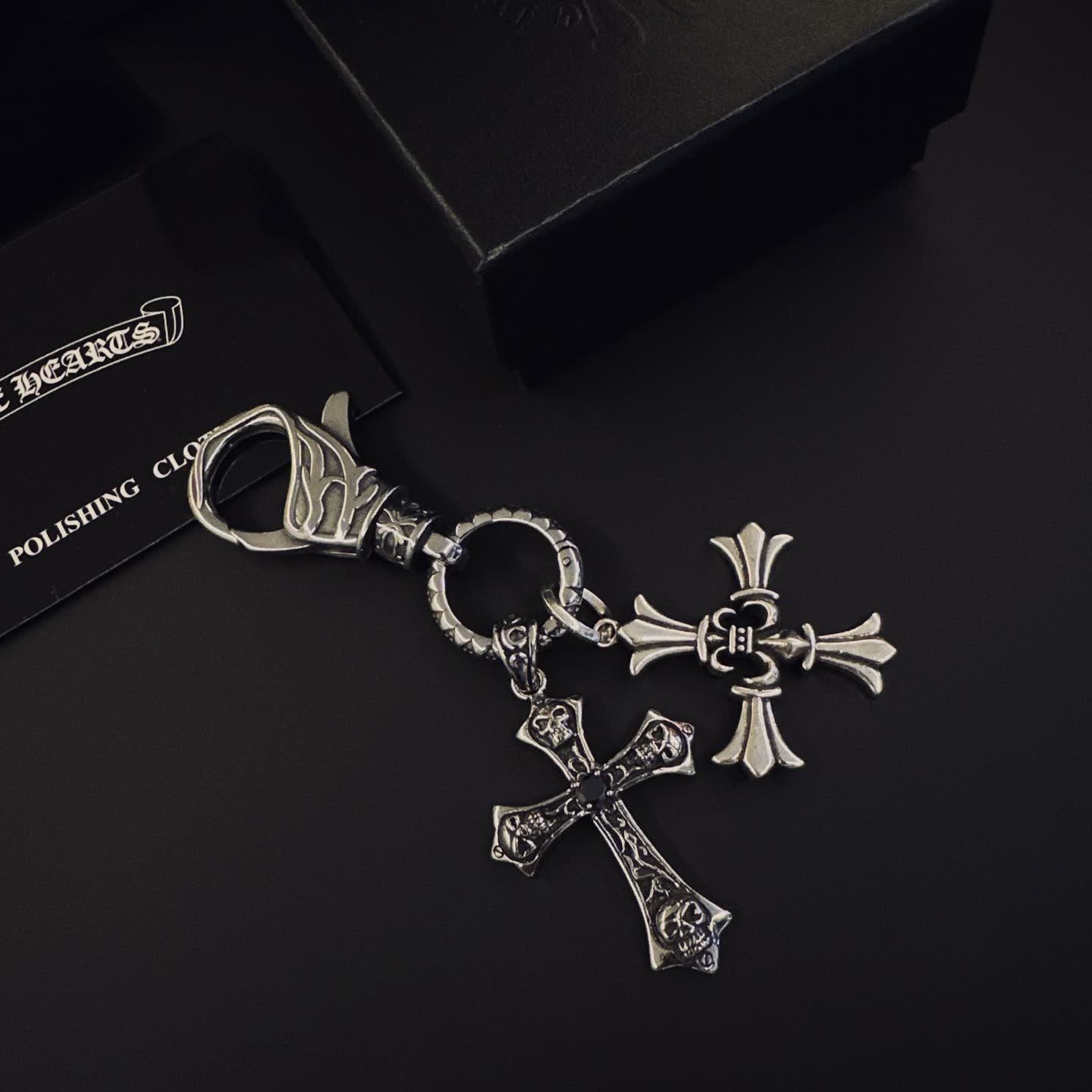 Chrome Hearts Silver Cross Keychain